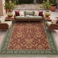 thumbnail image 3 of DEORAB Outdoor Rug 5'X8' Three-Layer Material chenille fabric outdoor decor mat Red & Green, 3 of 6