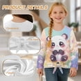 thumbnail image 5 of DISNIMO Cute Panda Printed Girls Long Sleeve Shirt Crew Neck Tops Kids Casual Loose T-Shirts Soft Comfy Pullover Tops Tie Front Tunic Blouse Shirts, 5 of 8