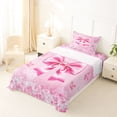 thumbnail image 5 of Erosebridal Pink Princess Bowknot Twin Sheet Sets For Girls,3D Glitter Print Diamond Kids Bedding 3 Pieces, 5 of 6