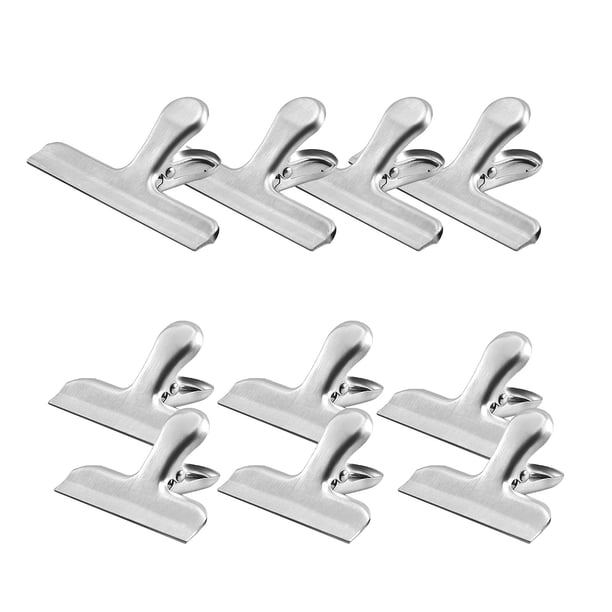 Xihbxyly Clips de Acero Inoxidable, Selladores Resistentes para Bolsas de Alimentos, Resistentes a La Oxidación y Duraderos, para Uso En Cocina y Oficina, Solución de Almacenamiento Multiusos, Juego