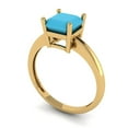 thumbnail image 2 of Solitaire Engagement Ring for Women - 1.5ct Simulated Turquoise in 14K Yellow Gold Promise Ring, 2 of 5