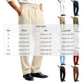 thumbnail image 3 of Mens Dress Pants with Pockets, Elastic Waist Casual Business Pants,Regular Fit Straight Leg Work Pants, Pleated Front Slacks Pant L, 3 of 7