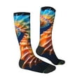 thumbnail image 4 of Lsque Yellow Fish Seahorse Printed Crew Socks Men's Women's LightWeight Thin Casual Calf Socks ,Knee High Socks,Cotton Socks, 4 of 9