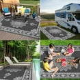 thumbnail image 2 of Yamaziot 6'x9' Outdoor Rugs Patio Rug Reversible Mats, RV Rug, Waterproof Camping Rug Plastic Straw Outdoor Rug for Patio, Porch, Balcony, Beach, Deck, Backyard, Garden, Gray, 2 of 10