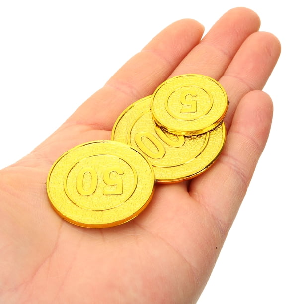 Jouet Plastique Festif 100 Pièces De Monnaie Pirate RiToEasysports - Pour Chasse Au Trésor, Fête, Décoration Déco Thème Pirate