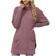 thumbnail image 1 of Cameland Chandails pour Femmes Col Roulé Manches Longues Ample Décontracté Tricoté Automne Hiver Tricot avec Poches, 1 of 4