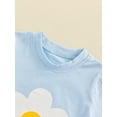 thumbnail image 5 of Genuiskids Toddler Baby Kids Girl Short Sleeve Tops with Flower Print Classic Crew Neck Loose Version Summer Clothing 1-6T, 5 of 7
