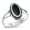 Black Simulated Onyx, variant on CHOOSE YOUR COLOR White Buffalo Simulated Turquoise Ring .925 Sterling Silver Band Blue CZ Female Size 4