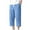 Sky Blue, variant on Diufon Men's Wide Leg Capri Pants Cotton Linen Drawstring Waist Loose Pant Solid Color Trousers with Pockets