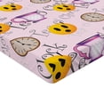 thumbnail image 2 of Ambesonne Emoji Fitted Sheet, Shocked Funny Faces Clock Art, Twin XL Size, Rose Mustard Pale Grey, 2 of 3