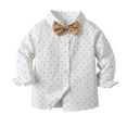 thumbnail image 6 of TAIAOJING Boys Outfits Sets 2-10 Years Formal Casual Long Sleeve Shirt Spaghetti Bow Tie 3PCS Set For Toddler Kids Summer Wear Elastic Comfortable Daily Outfits Sets Boho 4-5Y, 6 of 8