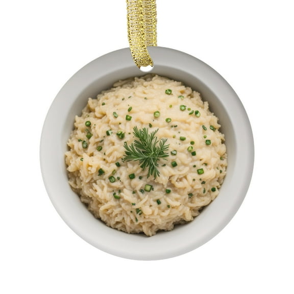Italian Cuisine Risotto Food Lovers Foodie Novelty Holiday Christmas Ornament Xmas Tree Gift (Flat Design Printed on Ceramic, NOT 3D)