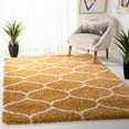 thumbnail image 2 of SAFAVIEH Hudson Arline Plush Geometric Shag Area Rug, Gold/Ivory, 7' x 7' Square, 2 of 8