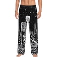 thumbnail image 2 of Picia Vintage Black white Plant skull Mens Soft Woven Cotton Elastic Waistband Sleep Pajama Pant Lounge Sleep Pant With Pockets And Drawstring-XX-Large, 2 of 9