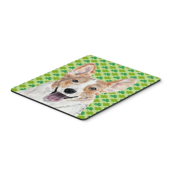 "Cardigan Corgi Lucky Shamrock St. Patricks Day Mouse Pad Hot Pad or Trivet"