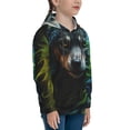 thumbnail image 3 of Fotbe Realistic Style Colorful Wolf A Pattern Youth Pullover Hooded Sweatshirt, Boys Hoodie, Kangaroo Pocket Hoodie for Kids Girls -Small, 3 of 6