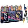 thumbnail image 2 of 48 Pack Dual Brush Tip Glitter Markers, 96 Colors, 20ml Metallic Shimmer Paint Pens for Card Making, DIY Crafts, Graffiti, Journaling, Writing & Adult Coloring, Non-Toxic Art Supplies, 2 of 8