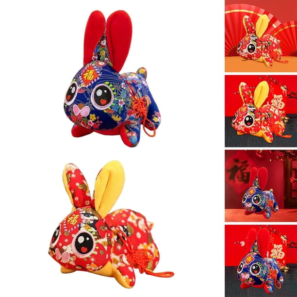 2 Piezas Juguetes de Peluche Conejo Año Nuevo Chino perfecl 15 cm estilo B