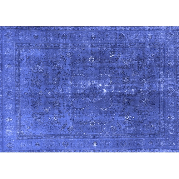 Ahgly Company Indoor Rectangle Oriental Blue Industrial Area Rugs, 7' x 10'