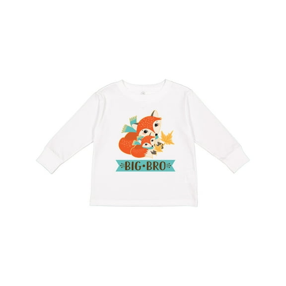 Inktastic Brother Big Bro Woodland Fox Boys Long Sleeve Toddler T-Shirt
