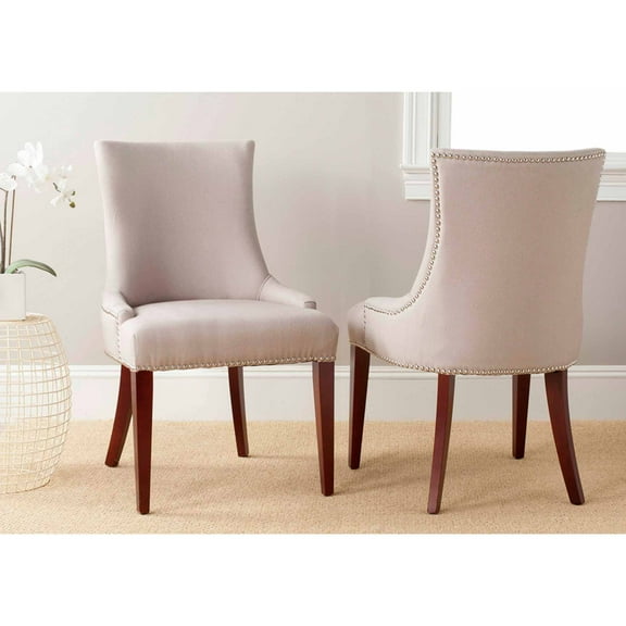 SAFAVIEH Becca 19" H Transitional Glam Upholstered Dining Chair, Taupe