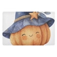 thumbnail image 2 of Happy Pumpkin with Witch Hat Halloween Doormats Welcome Mats Gate Pads Entryway Outdoor 32" x 20", 2 of 8
