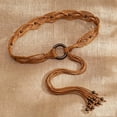 thumbnail image 4 of Boho Braided Belt for Women,49.2in Long Woven Waist Belt with Tassels & Wood Beads for Dresses, Jeans & Festival Outfits, 4 of 7