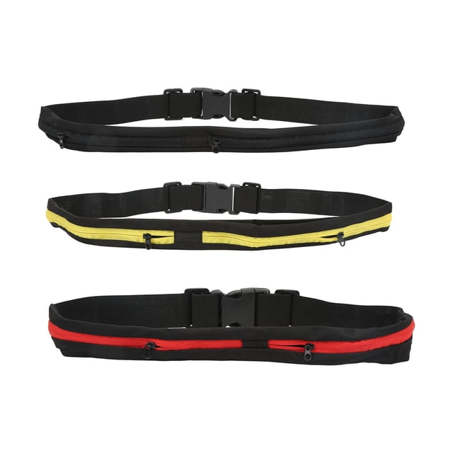 Mini riñonera Invisible antirrobo para deportes al aire libre, 3 uds., doble bolsillo, impermeable, cinturón para teléfono, bolso pequeño informal de nailon, amarillo, negro y rojo YUNYI BRAND Deportes