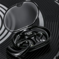 Open Ear Headphones Bluetooth 5.4 Earbuds 48Hrs Playtime Wireless Ear Buds with Earhook Mic Stereo Sound Earphones with 16mm Speaker Air Conduction Earbud for Sport Fitness Workout Running,Black