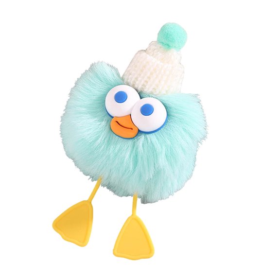Cute Duckling Car Keychain Pendant for Couples and Families - Adorable Big Eye Cartoon Decoration for Bags Cars and Bedrooms