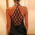 thumbnail image 2 of Tank Tops for Women Criss Cross Straps Backless Sleeveless Sunflower Print Sexy Blouse Black Summer Vacation Outfits Clothes XXL, 2 of 4
