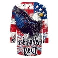 thumbnail image 4 of 4th of July Shirts Women Cotton 3/4 Length Sleeve Tunic Tops Patriotic American Flag Shirt, 4 of 4