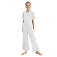 thumbnail image 1 of iiniim Combinaison pour Filles Col Rond Perlé une Pièce Combinaisons Été Décontracté Pantalon Grand Blanc 8, 1 of 5