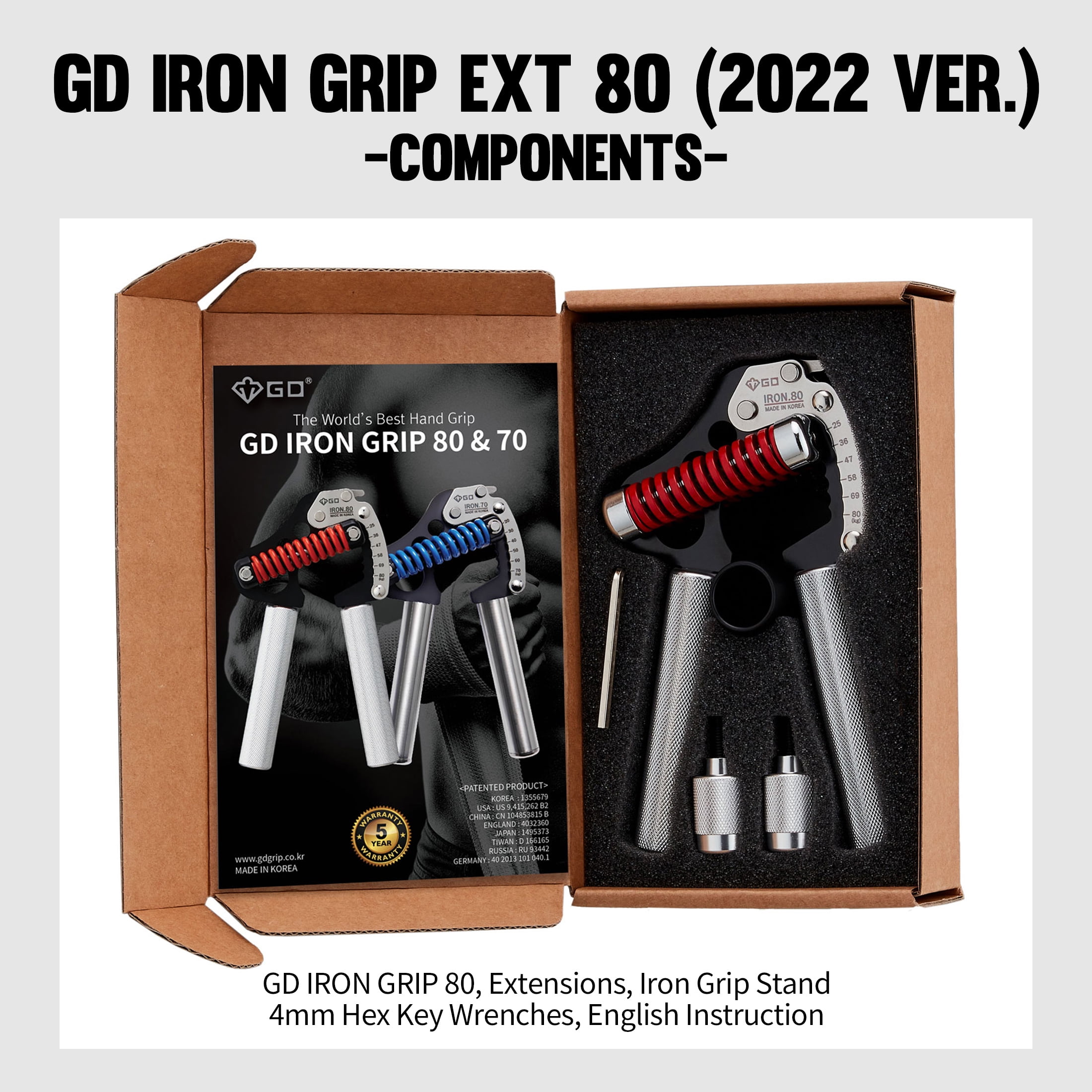 gd iron grip 80 延長可能　アウターリミット GD Hand Grip Exerciser Strengthener Premium Iron Grip Light