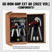 GD IRON GRIP Hand Grip Strengthener (Grip Strength Trainer) Premium Forearm Strengthener (EXT.80 - 55~176lbs, With Handle Extensions) Adjustable Hand Gripper for Grip Strength