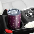 thumbnail image 5 of 20oz Tumblers Purple Christmas Star Pattern Stainless Steel Vacuum Insulated Double Wall Travel Tumbler Cups Mug with Lid and Straw,Cleaning Brush for Cold & Hot Drinks, 5 of 7