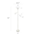 thumbnail image 4 of Elegant Designs 71" 3-Light Floor Lamp with White Scalloped Glass Shades, White, 4 of 11