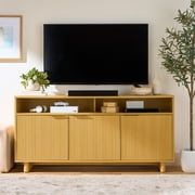 Better Homes & Gardens Lillian Fluted TV Stand for TVs up to 70 in, Natural Pine Finish