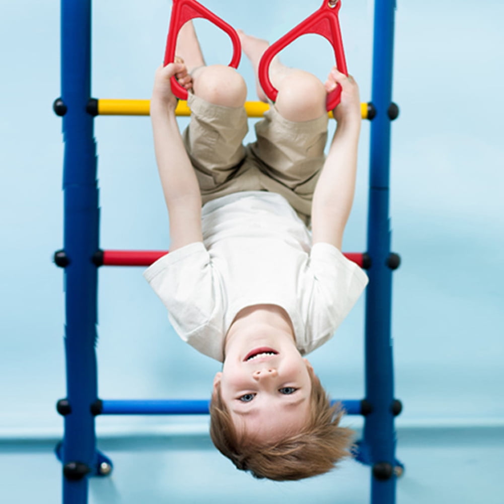 Akoyovwerve Children Trapeze Bar Pull Up Gym Rings Adjustable Plastic