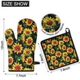 thumbnail image 6 of Black Sunflower Kitchen Oven Mitt and Pot Holder Sets 2 Pcs for Baking, Cooking and Grilling, Heat Resistant Up To 392 °F, 6 of 7