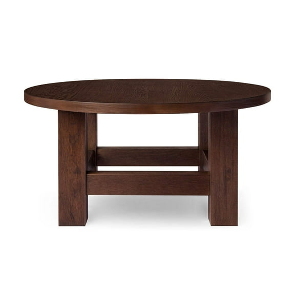 Maven Lane Marco Round Wooden Coffee Table Rustic Furniture, Aged Brown