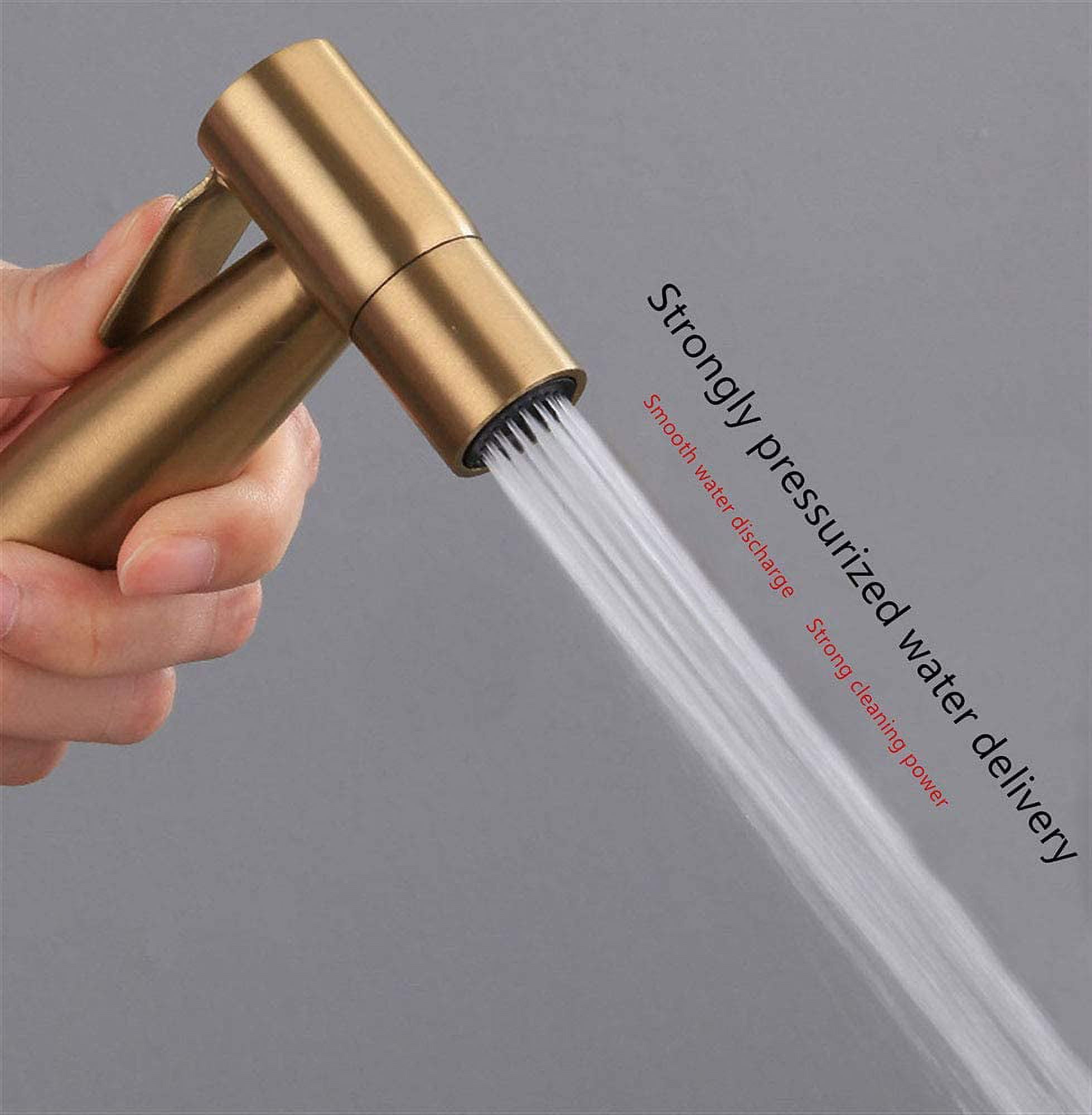Stainless Steel Toilet Bidet Sprayer, Bidet Sprayer Kit, Faucet Sprayer Shattaf Toilet Sprayer (Gold)