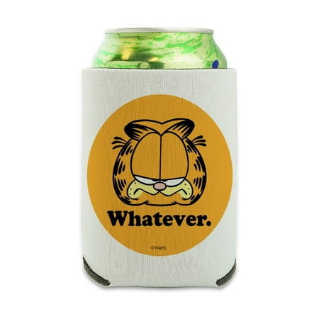 

Garfield Whatever Face Can Cooler - Drink Sleeve Hugger Collapsible Insulator - Beverage Insulated Holder