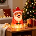 thumbnail image 5 of Clearance! Christmas Light Up Corgi with Santa Hat, Waterproof Glowing Blow Mold Puppy Figurine for Desk Yard Decor, Christmas Decor, Home Gift, 5 of 8