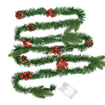 Bouanq Christmas Decorations Xmas Tree Ornaments Outdoor Fir Garland With LED Lights Battery Operated Christmas Decoration Rattan Christmas Holiday Decoration(No Battery) Christmas Gifts on Clearance