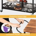 thumbnail image 4 of DWVO Mobile Bar Cart, 3-Tier Kitchen Serving Cart with Wine Rack and Glass Holder, Rolling Kitchen Cart with Drawer for Home, Bar, Kitchen (Style A), 4 of 6