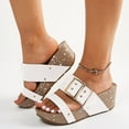 thumbnail image 3 of Womens Platform Wedge Slip On Sandals 2025 Buckle Summer Beach Chunky Footbed Heeled Casual Slides Slippers, 3 of 6