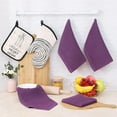 thumbnail image 6 of 100% Cotton Waffle Weave Kitchen Dish Cloths, Ultra Soft Absorbent Quick Drying Dish Towels, 12 x 12 Inches, 8-Pack, Purple, 6 of 14
