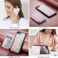 thumbnail image 4 of TECH CIRCLE for Apple iPhone 8/7 Plus Case 5.5", PU Leather Back Cover Case with A Removable Magnetic Wallet with Stand Function, RFID Blocking Credit Card Slots, Lightweight Phone Basic Case, Pink, 4 of 10
