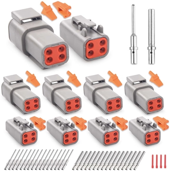 Kit de Conectores Automotrices JRready Deutsch DTM Impermeables de 4 Pines para 20-22 AWG